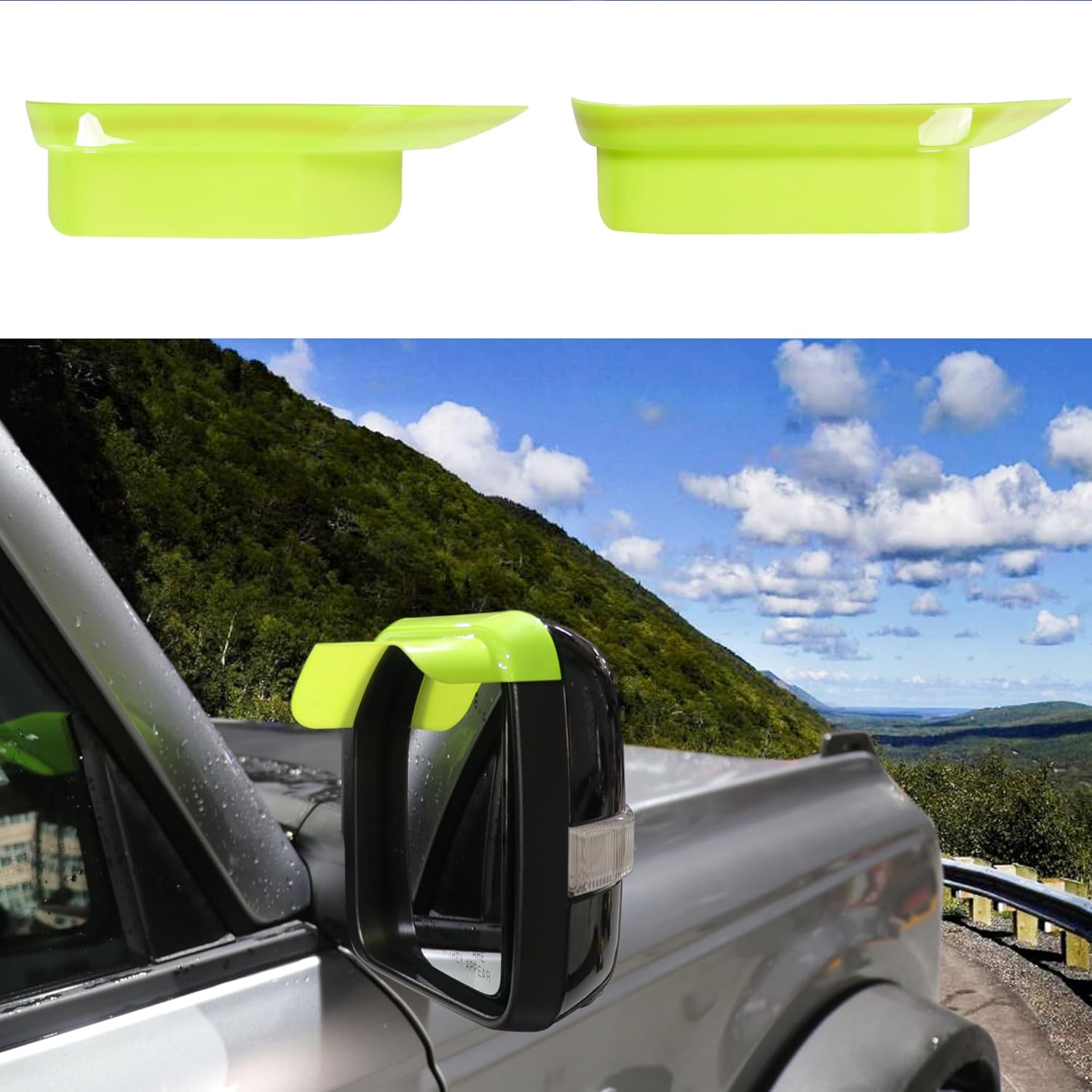 

Mirror Rain Visor Guard Protector Cover Trim for Ford Bronco 2/4 Door 2021 2022 2023 2024 2025 Rear View Side Mirror Rain Eyebrow External Decoration зелёный