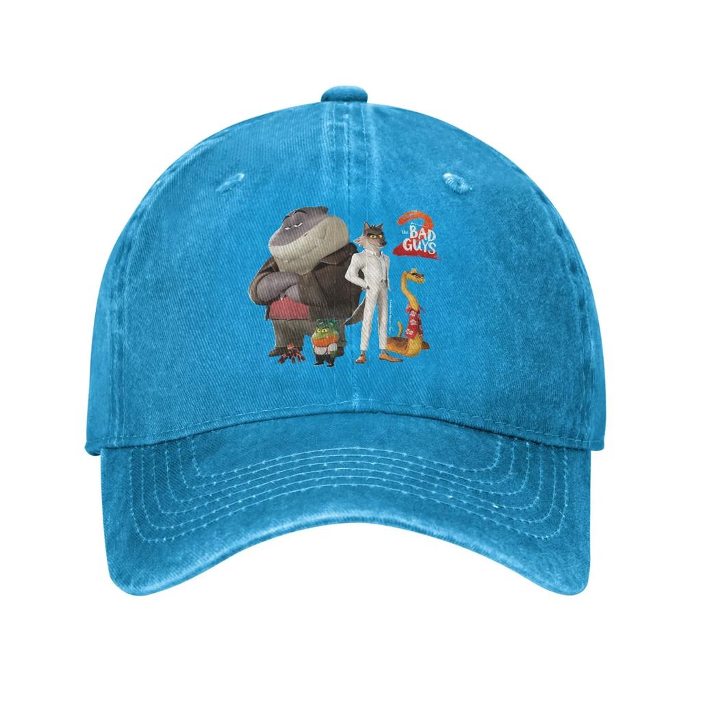 The Bad Guys Group Baseball Cap Classic Distressed Washed Movie Snapback Cap for Unisex Women Outdoor Running Golf Gift Hats
