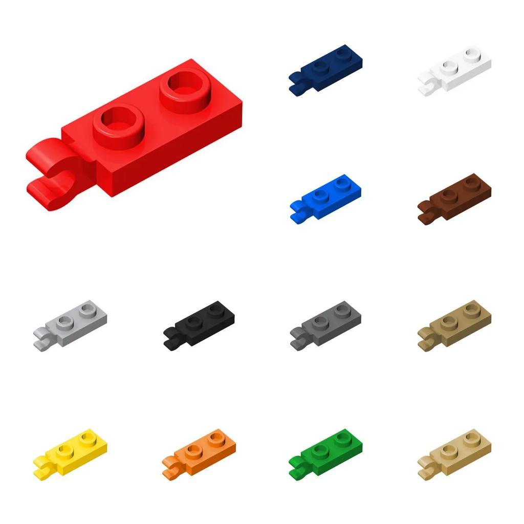 100pcs 63868 42923 Modified 1 x 2 Clip on End Bricks Collections Bulk Modular GBC Toys For Technical MOC DIY Building Blocks