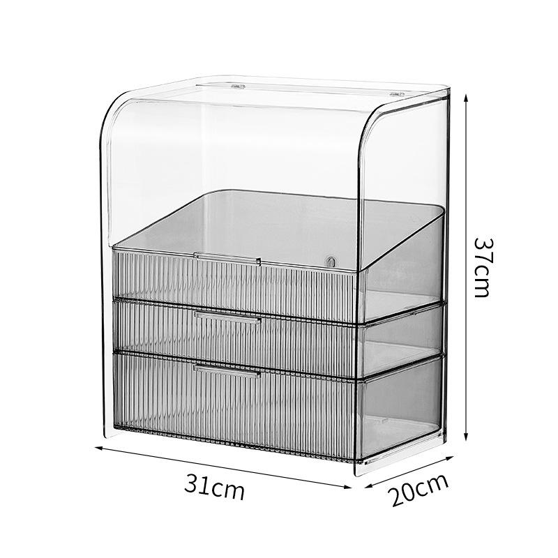 Transparent vanity case pet dustproof drawer Xiaohongshu same desktop finishing large-capacity cosmetic storage box