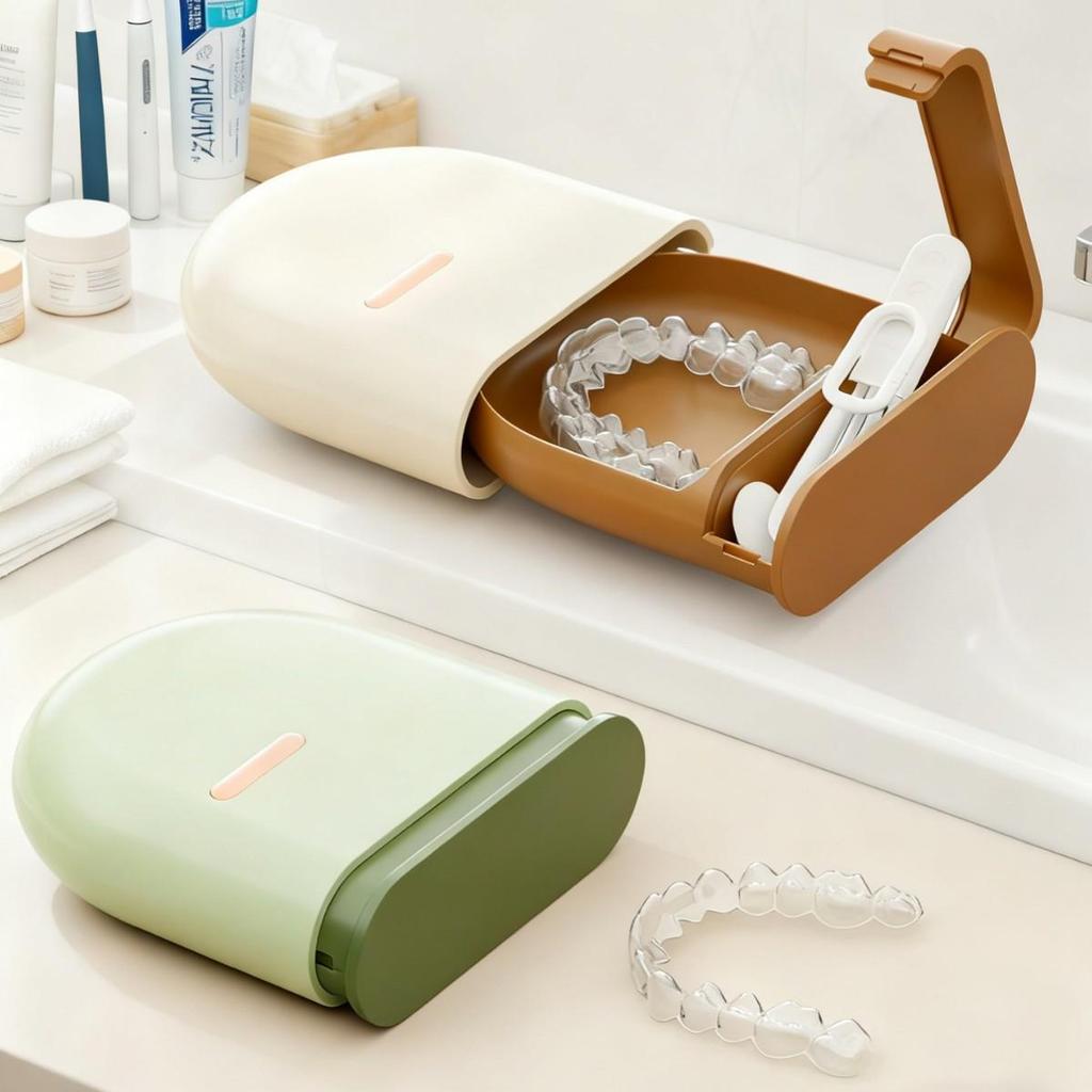 Orthodontic Invisible Braces Storage and Cleaning Box - Food-Grade Retainer and Tooth Storage Solution