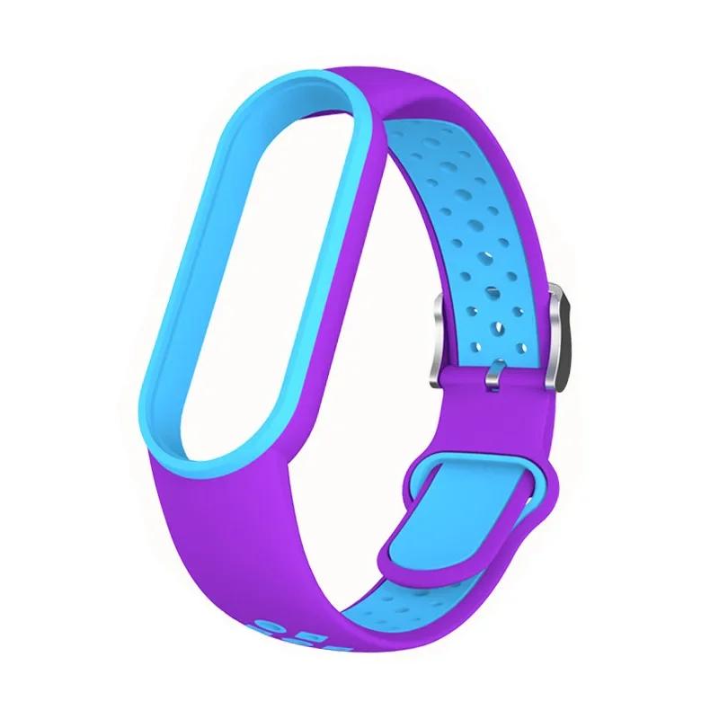 Silicone Strap for Xiaomi Mi Band 3 4 5 6 7 Bracelet Sport Miband 6 7Replacement Wristband Double Buckle Correa Belt Accessorise