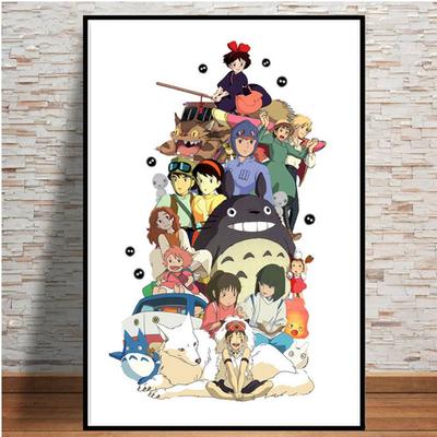 Poster Studio Ghibli aduce un omagiu imaginilor cu desene animate japoneze în mișcare, perete de pânză de artă pentru decorarea interioară