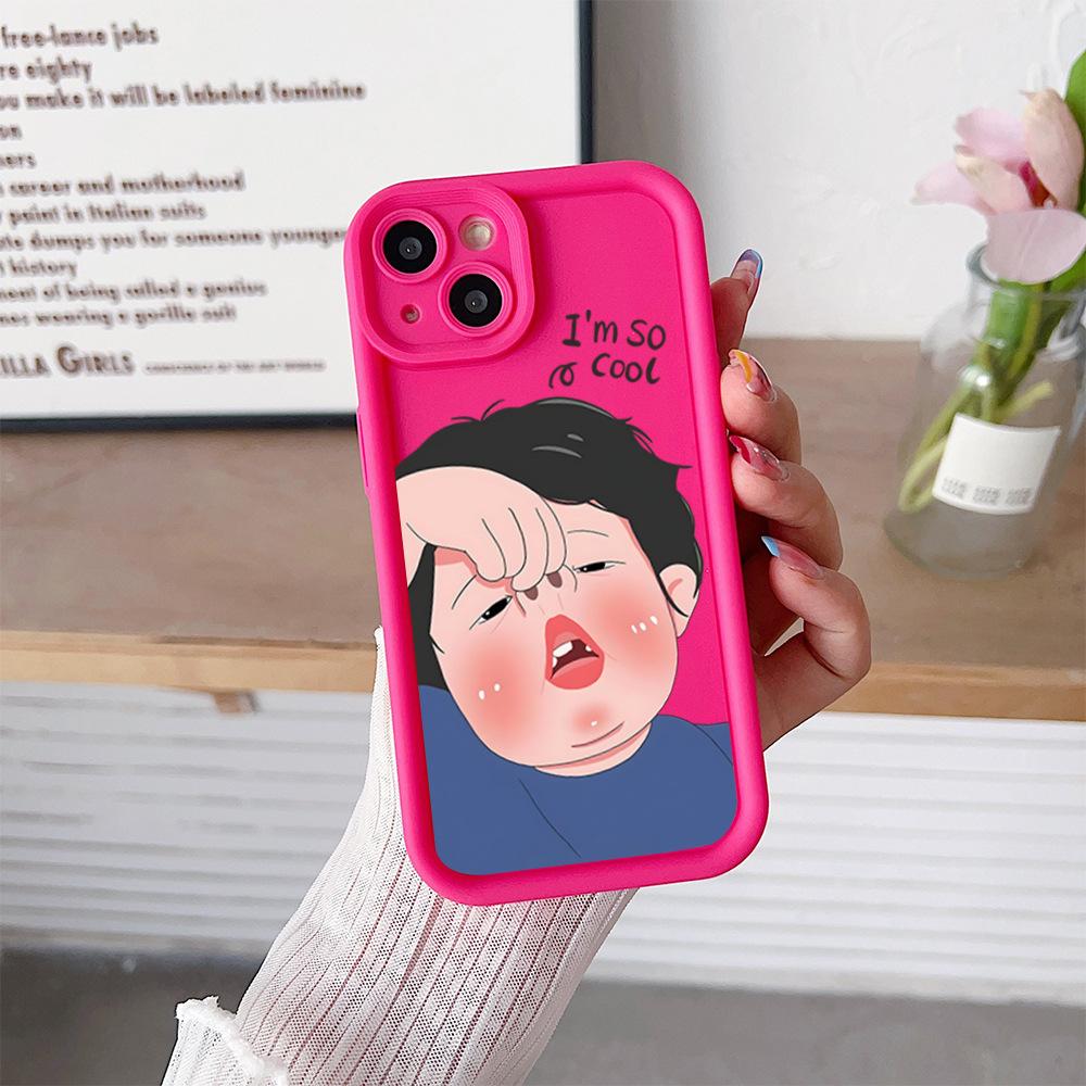 Amazon hot-selling iphone17 mobile phone case pouty funny 14 matte silicone case apple 16promax soft case