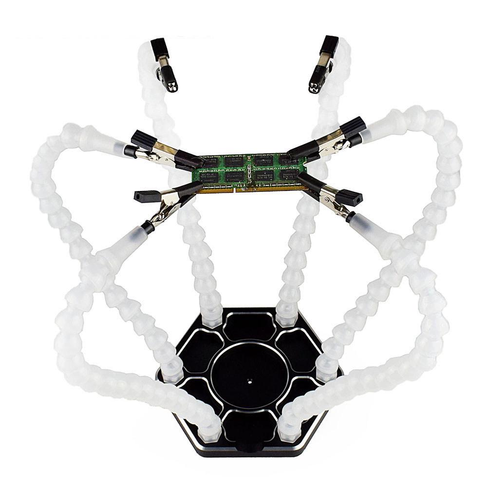 Six-Claw Multi-Functional Aluminum RC Model FPV Soldering Iron Stand Clip Tool