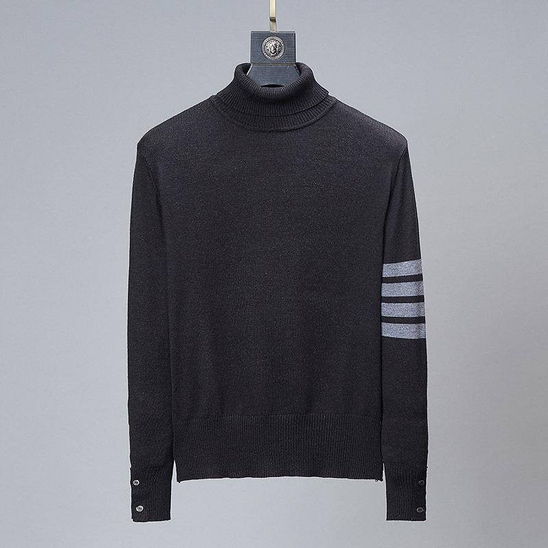 TB BROWIN High-Neck Sweater: Unisex Wool, Four-Bar, British Style