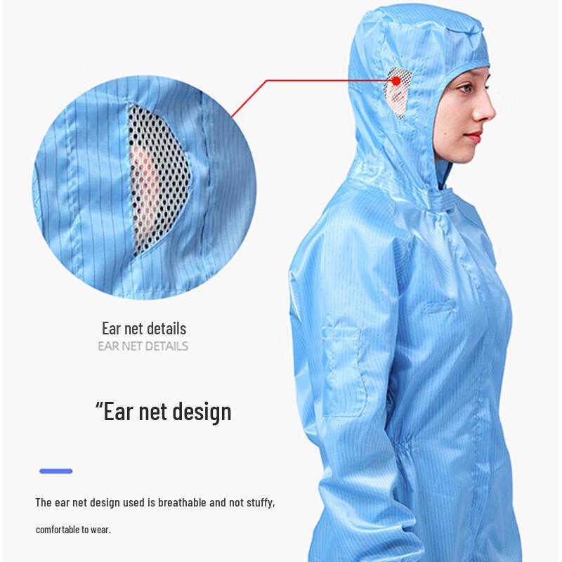 Xuantu Unisex Anti-Static Dust-Free Hooded Cleanroom Coverall
