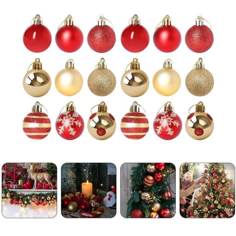 Christmas Ball 4cm Christmas 50 European Christmas Tree Ornaments Pendant Plastic Ball Snowflake Charm
