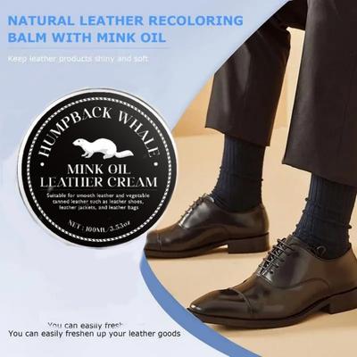 Leather Cleaning Cream, Leather Care Balm Mink Oil Leather Care Balm Conditioner For Bags Furniture Shoes Car Seats