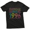 Awesome Since 1996 Retro Design Men TShirt Cotton Summer Casual Fashion Top Gift for Birthday Anniversary Short Sleeve Tees