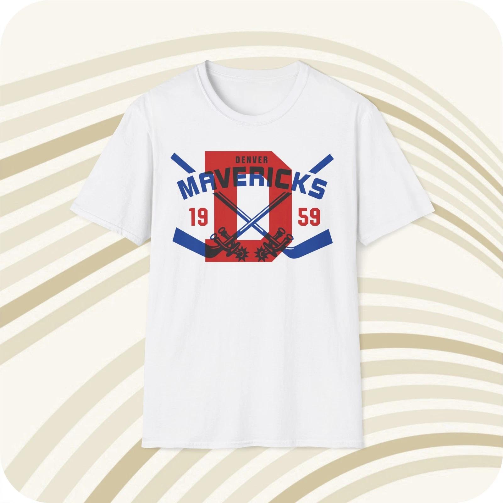 Men s and Women s T-shirts Throwbackmax Denver Mavericks 1959 Hockey Classic Cut T-Shirt XXXXL