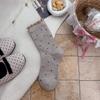 Women Spring Autumn Winter Cotton Socks,Floral Lace Calf Socks,Breathable Vertical Strip Thin Medium Tube Boneless Versatile Casual Socks