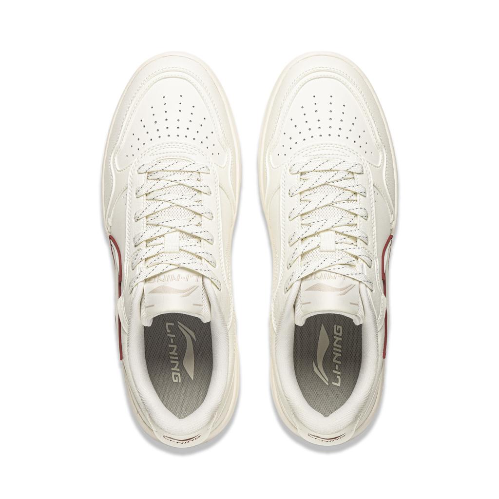 Li-Ning Yuanbao V5 Klassisch Mode Lässig Vielseitig Reflektierend Rutschfest Abriebfest Niedrig geschnitten Skate-Schuhe Herren Sneaker Wolkenweiß AGCW273-5