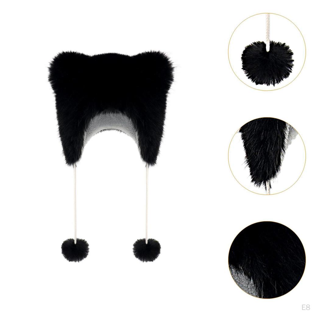 Bear Ears Trapper Hat Ear Protection for Camping Skiing Festivals Fishing