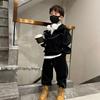 Dětský jarní a podzimní chlapecký dvoudílný set: Mikina s dlouhým rukávem ve stylu Korean & Ležérní kalhoty