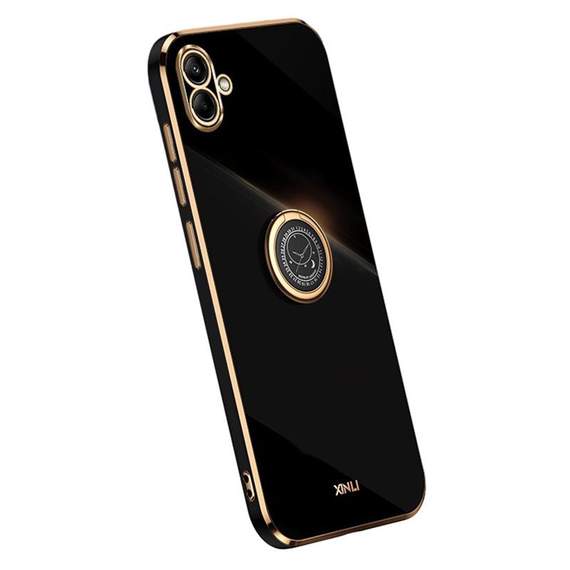 XINLI For Samsung Galaxy A04e 4G/F04 4G/M04 4G Case Kickstand Electroplated TPU Cover