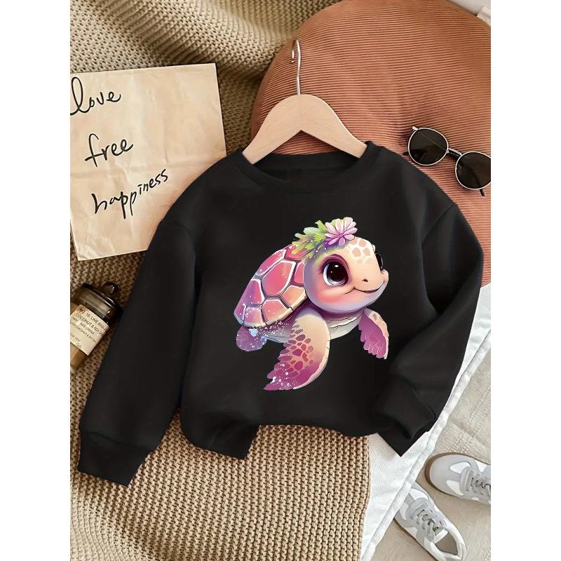 Kids Sweatshirt ,Autumn Wear Children'S Sweatshirt! Exquisite Little Turtle Print, Soft And Comfortable Fabric
