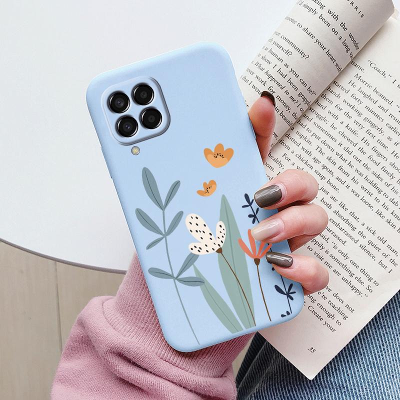 For Samsung Galaxy M33 M53 5G Case Cute Fashion Heart Flowers Soft Silicone Bumper Cover For Samsung M13 M15 M55 M35 Fundas TPU