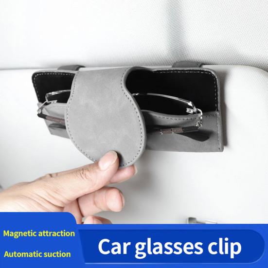 Magnetic Sunglasses Holder for Car Glasses Holder Car Visor Suede Eyeglasses Holder Glasses