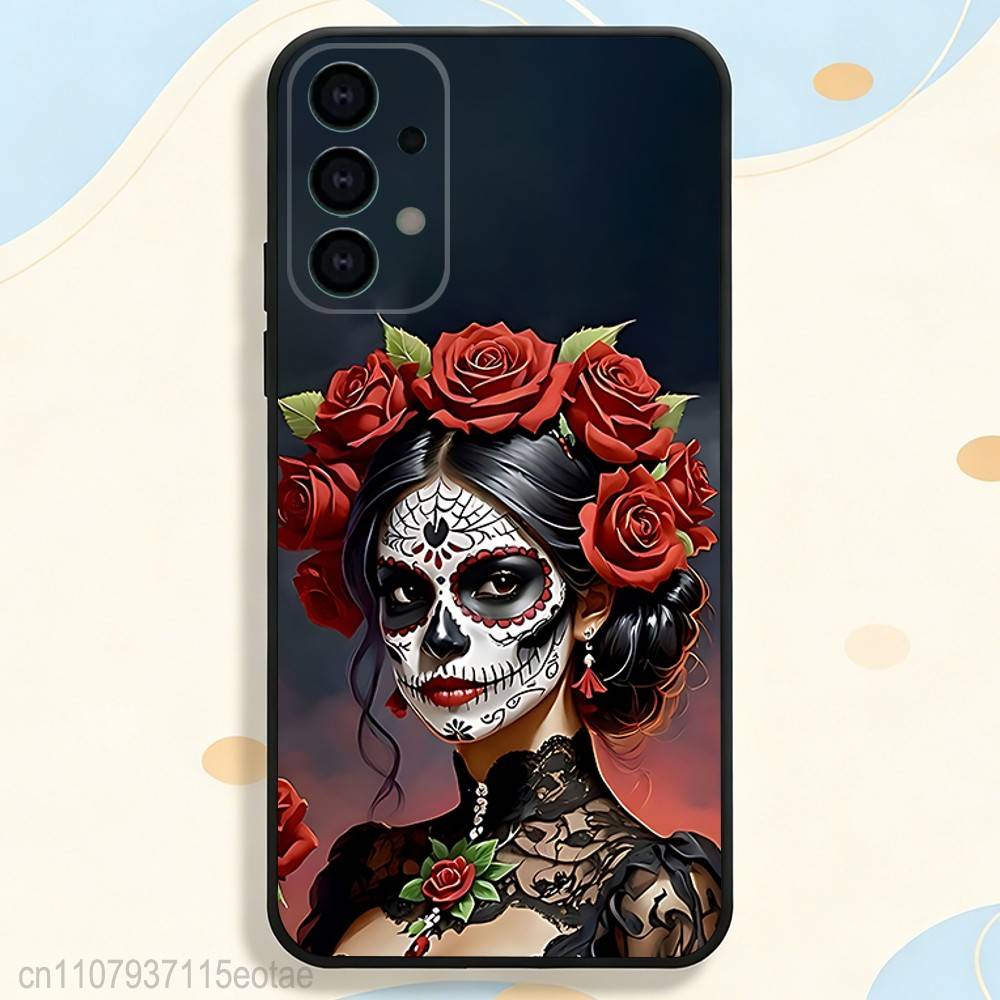Day of the Dead Mexican C-Catrina Skull Case for Samsung S26 S24 S22 S25 Ultra S9 S20 FE S23 Plus S10 S21 Shockproof Funda Cover
