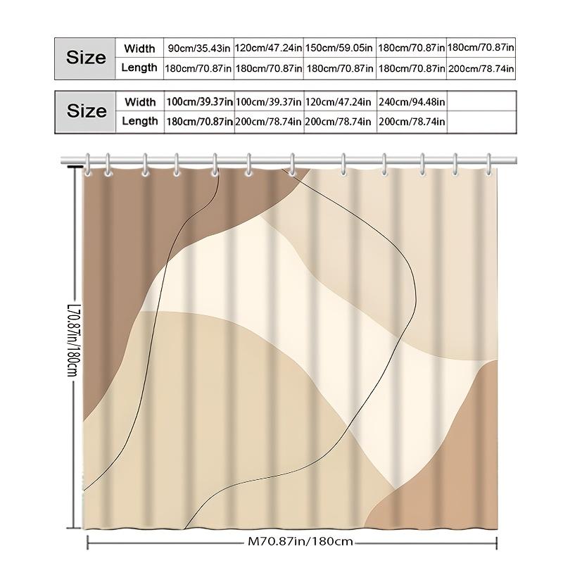Luxe Moderne Abstracte Waterdichte Douchegordijn Neutraal Beige Badkamer Decoratie Gordijn voor Grote Douche 180x200cm Wandtapijt Ontwerp