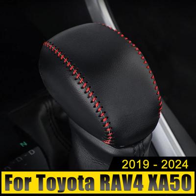 Pro Toyota RAV4 XA50 2019 2020 2021 2022 2023 2024 Pravá kůže Ruční šití Řadicí páka AT Kryt rukojeti pouzdra