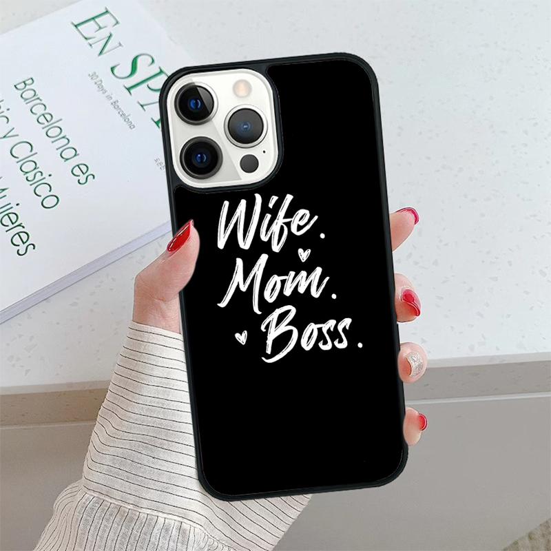 Wife Mom Boss Quotes Phone Case cover For iPhone 17 Air 15 16 16e 14 13 Pro Max Coque 12 11 Pro Max For Apple PLUS fundas