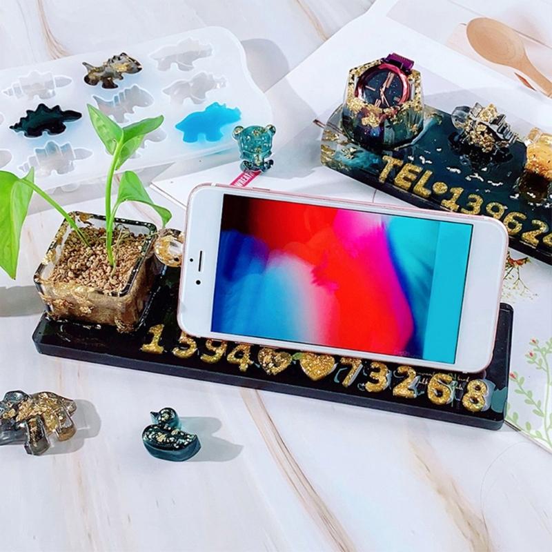 Forma na stojánek na telefon z pryskyřice, Silikonová forma s písmeny a číslicemi, Forma na odlévání šperků DIY, Forma na pryskyřičné náušnice, Formy na vyřezávání nehtového designu