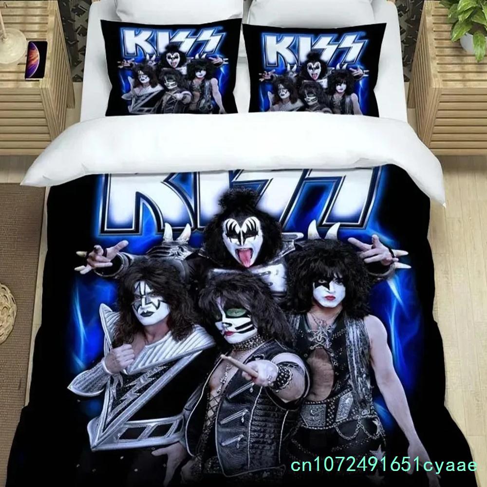 KISS Rock Band Bedding Set,Single Twin Full Queen King Size,KISS Music Bed Set Kid Bedroom Bedding Sets