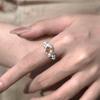 Designer fashion design citrine flower rings for women light luxury High Quality silver  ring party wedding fine