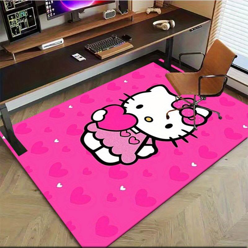 1pc Sanrio Hello Kitty Mermaid Printed Office Carpet Rectangle Rug Under The Table,Perfect Room Decor for Living Room, Bedroom, Kitchen, Non-slip Floo