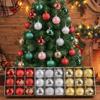 9Pcs/Set Plastic Christmas Balls Pendant with Gold Pattern Xmas Tree Ornaments Tree Wreath