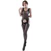 Damskie bodystocking z siateczki z odkrytym krokiem i dużym dekoltem w dużym rozmiarze - styl 6072