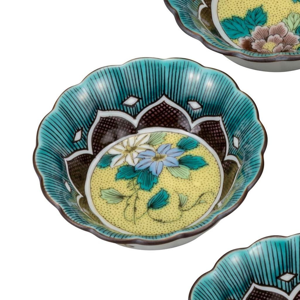 Sada malých misek Kutani Ware Iwataya Yoshidaya Soka "Kutani Ware" (Ne. 2.5) K8-193