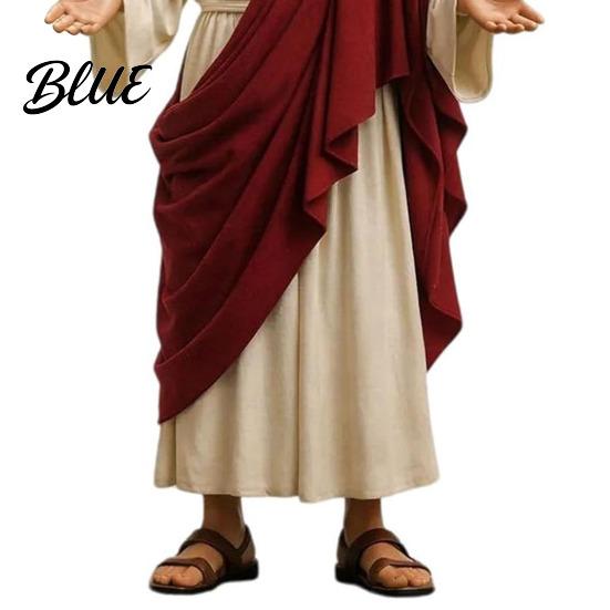 Jesus Figurine 5 Inch with Open Arm Hand Painted Religious Statue Resin Christian Sculpture for Spiritual Collection Home Decor Fabric Robe Figure