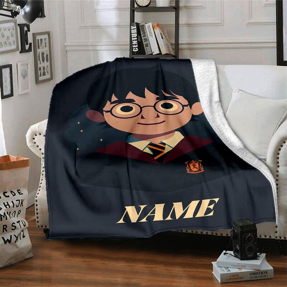 Custom Name Harry Potter Adventure blanket for Couch & Bed, Plush Cozy Fuzzy Blanket Super Soft & Warm Blankets for Fall and Winter. 090879