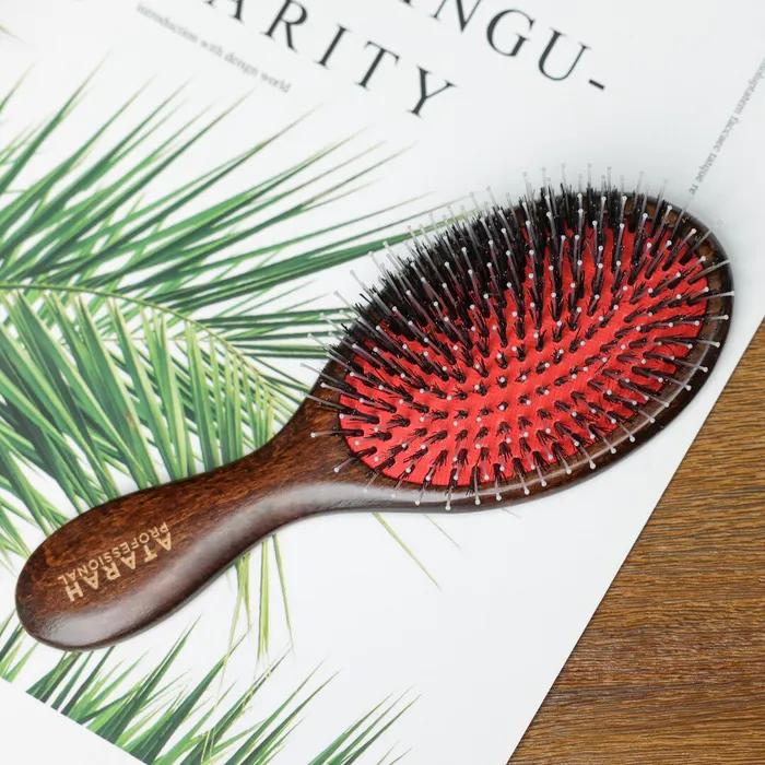 Atara Donmo Cushion Wooden Compact Hair Brush AT-PWCB