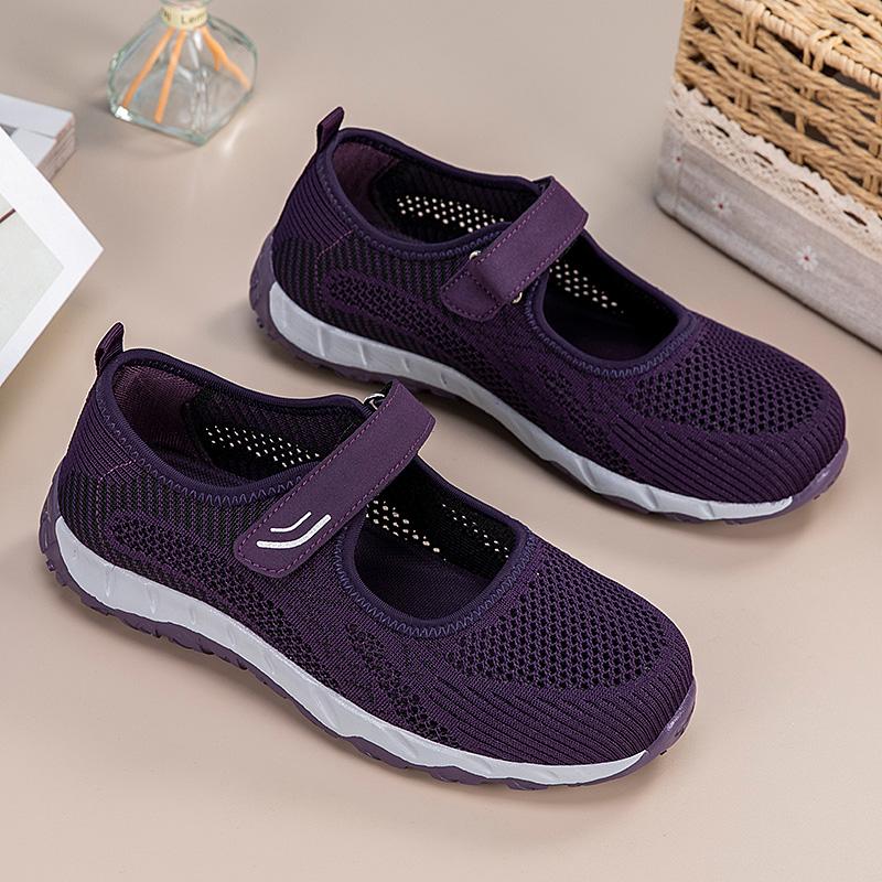 Fashion Women's Summer Hollow Breathable Flat Bottom Outdoor Hiking Non Slip Soft Soled Sports Shoes Comfortable Lazy Casual Shoes 35-43