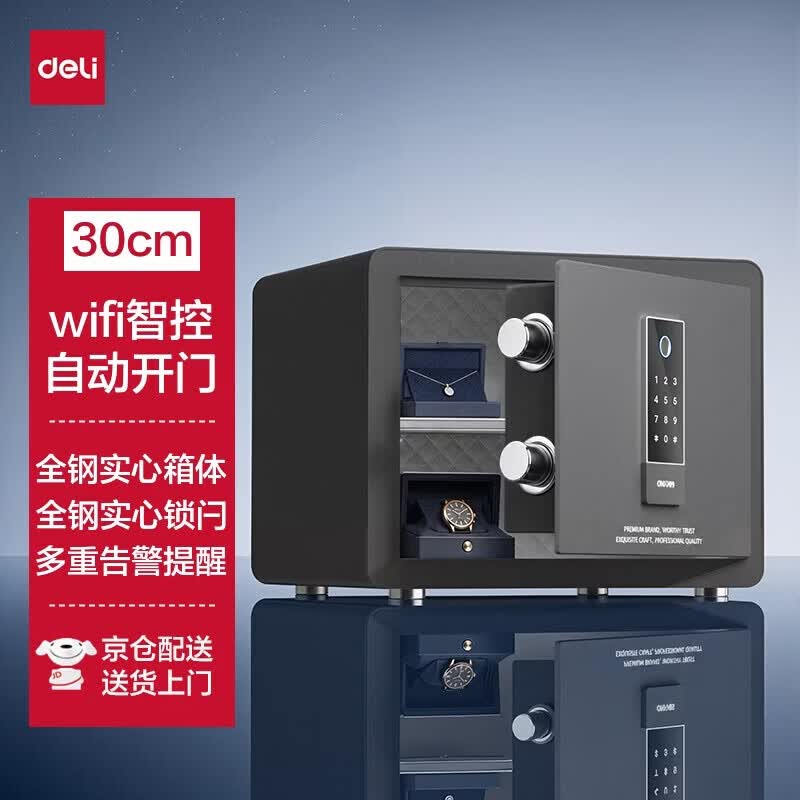 Deli AE230-W 30cm Smart WiFi Fingerprint Password Safe 30cm