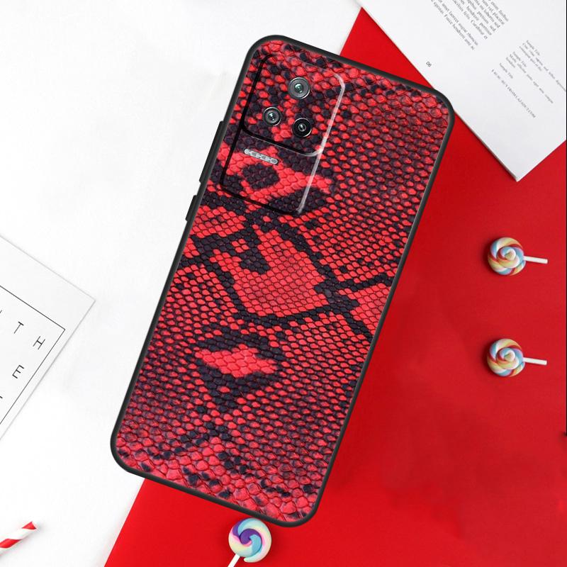 Snake Texture Cover For Xiaomi 14 Ultra 15 13 11T 12T 13T 14T Pro POCO X7 Pro X3 X5 X6 M6 F5 F6 Pro Case