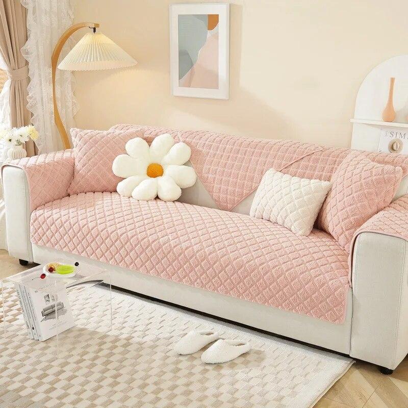 Huse de canapea din pluș de iarnă, rapidă și caldă