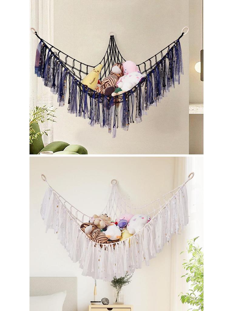 Triangular Cotton Rope Hanging Mesh: Plush Toy Storage and Decoration