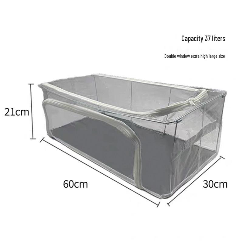 Under-Bed Transparent Shoe Storage Box with Steel Frame, Foldable & No-Install