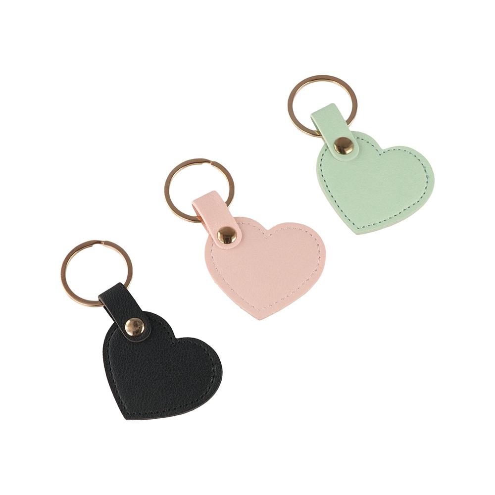Car Key Holder Heart Shape Keychain Fashion Colorful Pendant Leather Heart Keyring  Bag Hanging