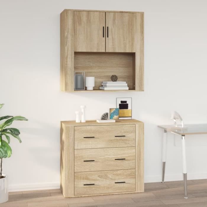 816587 vidaXL Armoire murale Chêne sonoma 80x33x80 cm Bois d'ingénierie