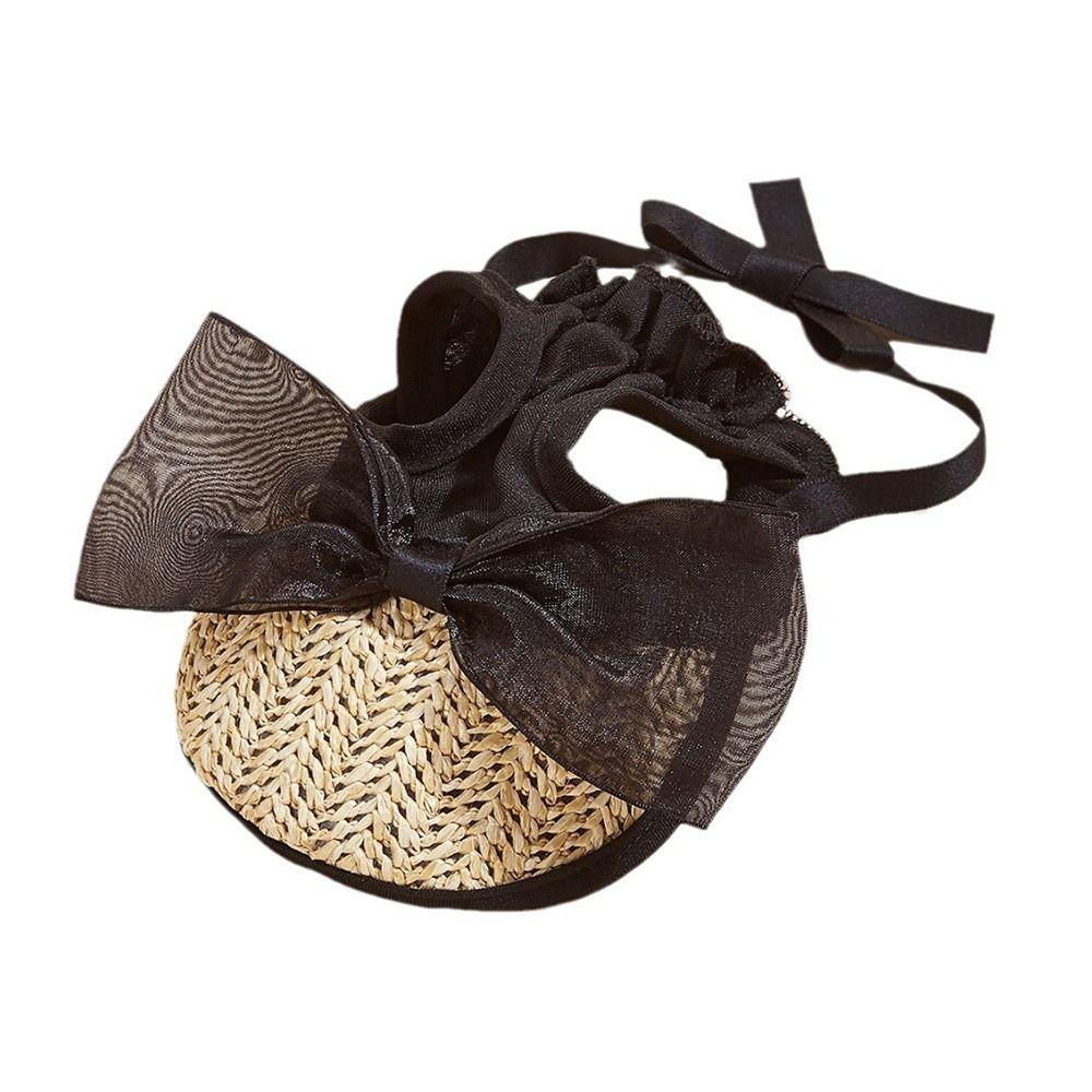 

Black/White Puppy Cat Peaked Cap Polyester+Lace Pet Sun Protection Cap Pet Sunshade Hat Puppy Cat White Lace - M