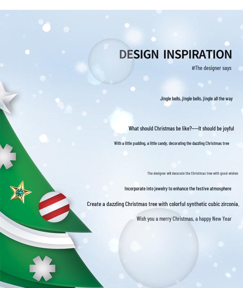 Min Yue Original S925 Silver Necklace with Zircon Christmas Tree Pendant for Women - European & American Style Clavicle Chain