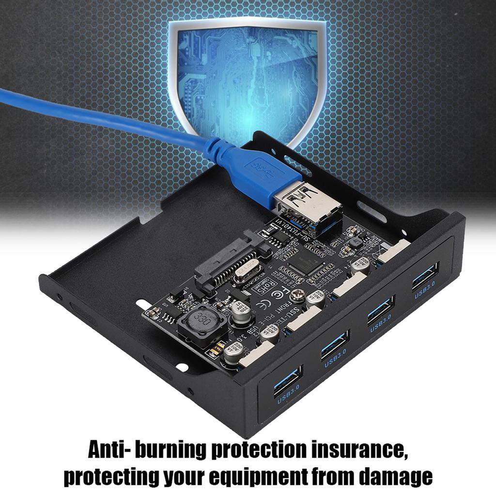 Expansion Card Front Floppy Bay Adapter PCI-E To 4xUSB3.0 for NEC720201 Chip Front Floppy Bay Adapter Expansion Riser Card Black