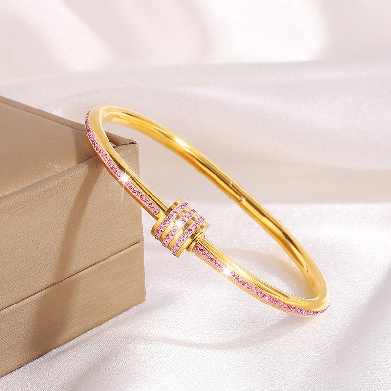 Titanium Steel , Colored Small Waist Light Luxury  Women's High Sense, Fashionable Full Diamond European and American Temperament Niche 