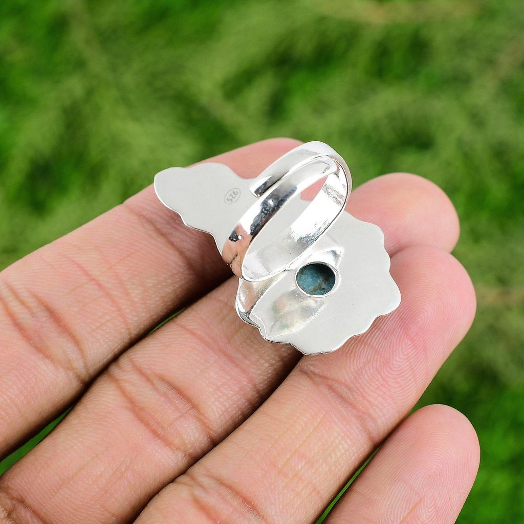 Natural Copper Arizona Turquoise 925 Sterling Silver Multi Stone Ring Jewelry